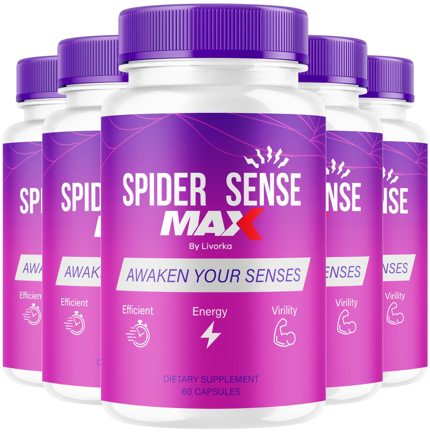(5 Pack) Spider Sense Max Pills for Men - SpiderSense Max Capsules for Men Advanced Formula 2025, 5 Bottles for 5 Months