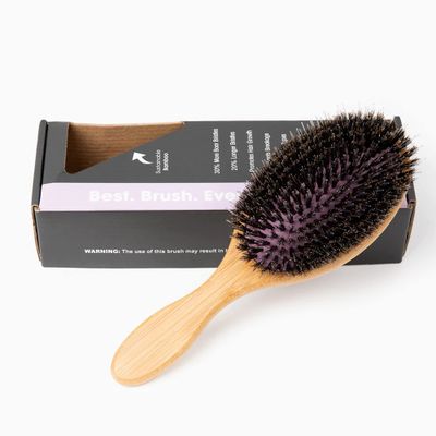 Controlled Chaos Boar Bristle Hair Brush-Wooden Bamboo Hair Brush for Women Men, Detangling Brush for Any Hair Type-Eco Friendly Curly Hair Brush