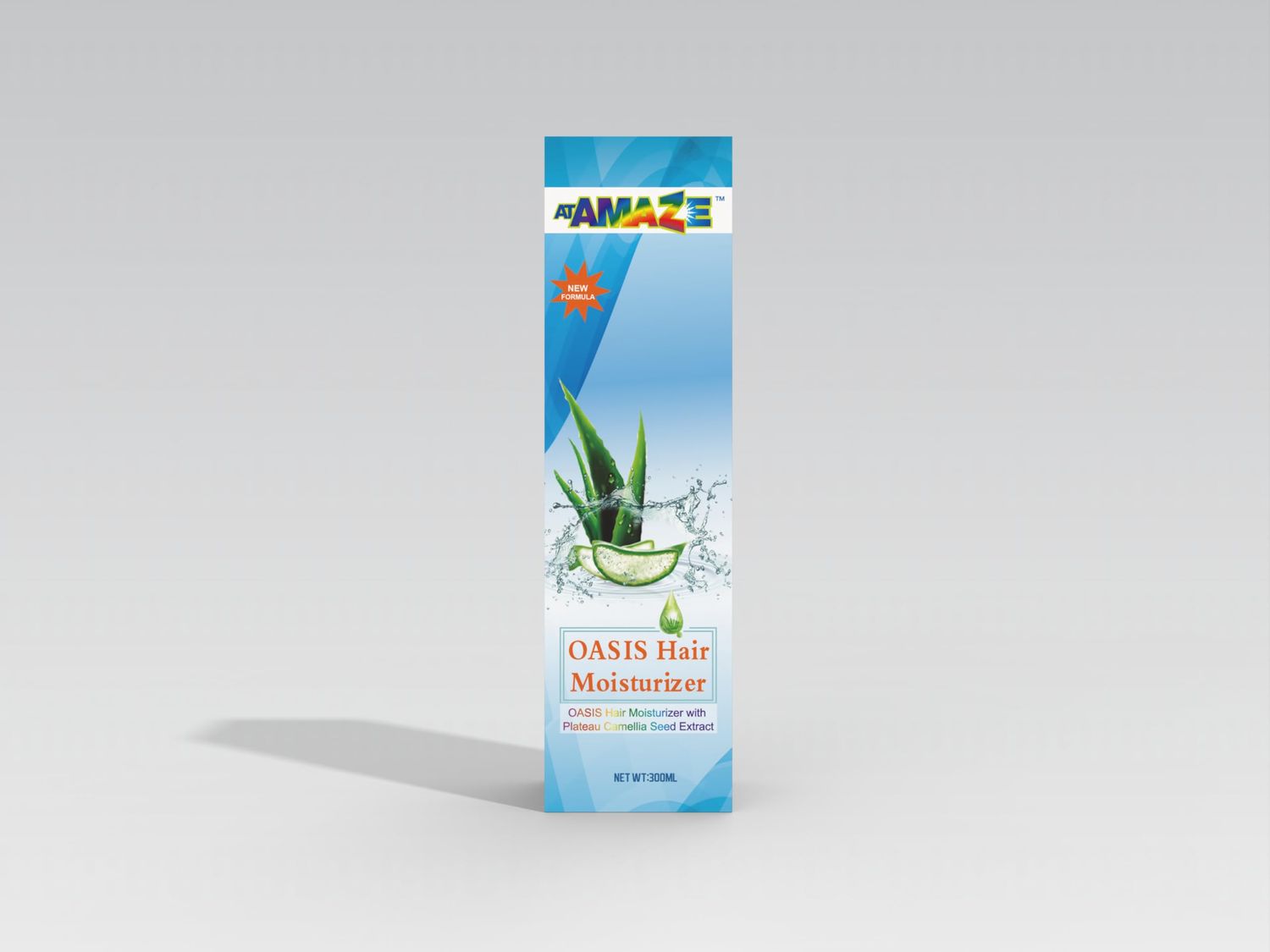 ATAMAZE Oasis Hair Moisturizer, 300ml Natural with Aloe Vera, Detangles, Softens, Effectively Moisturizes Hair, Improves Manageability, Prevents Breakage, Promotes Hair Growth, Creamy in Pump Bottle
