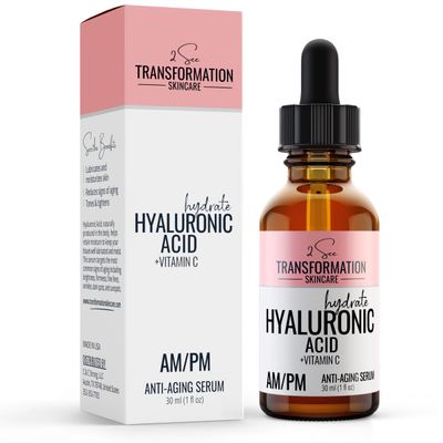 Vitamin C Serum, Hyaluronic Acid Serum for Face, Anti Aging, Menopause Support, Skin Care Products, Smooth Tightening Skincare, Dark Spot Remover_2 See Transformation Skincare, 1 oz