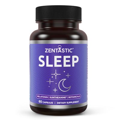 Zentastic Sleep Aid - Non Habit Forming for Healthy Sleep - Melatonin, Valerian, Suntheanine, Magnesium, Herbals, More - Natural Sleep Aid for Adults - Sleeping Pills - Made in USA, 60 Capsules