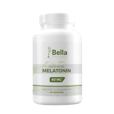 Melatonin Pure 60mg - High Potency Nighttime Sleep Aid for Deep Rest, Relaxation, Jet Lag Stress Relief - Fast-Acting, Non-Habit Forming, Drug-Free, Made in USA (60 Capsules)