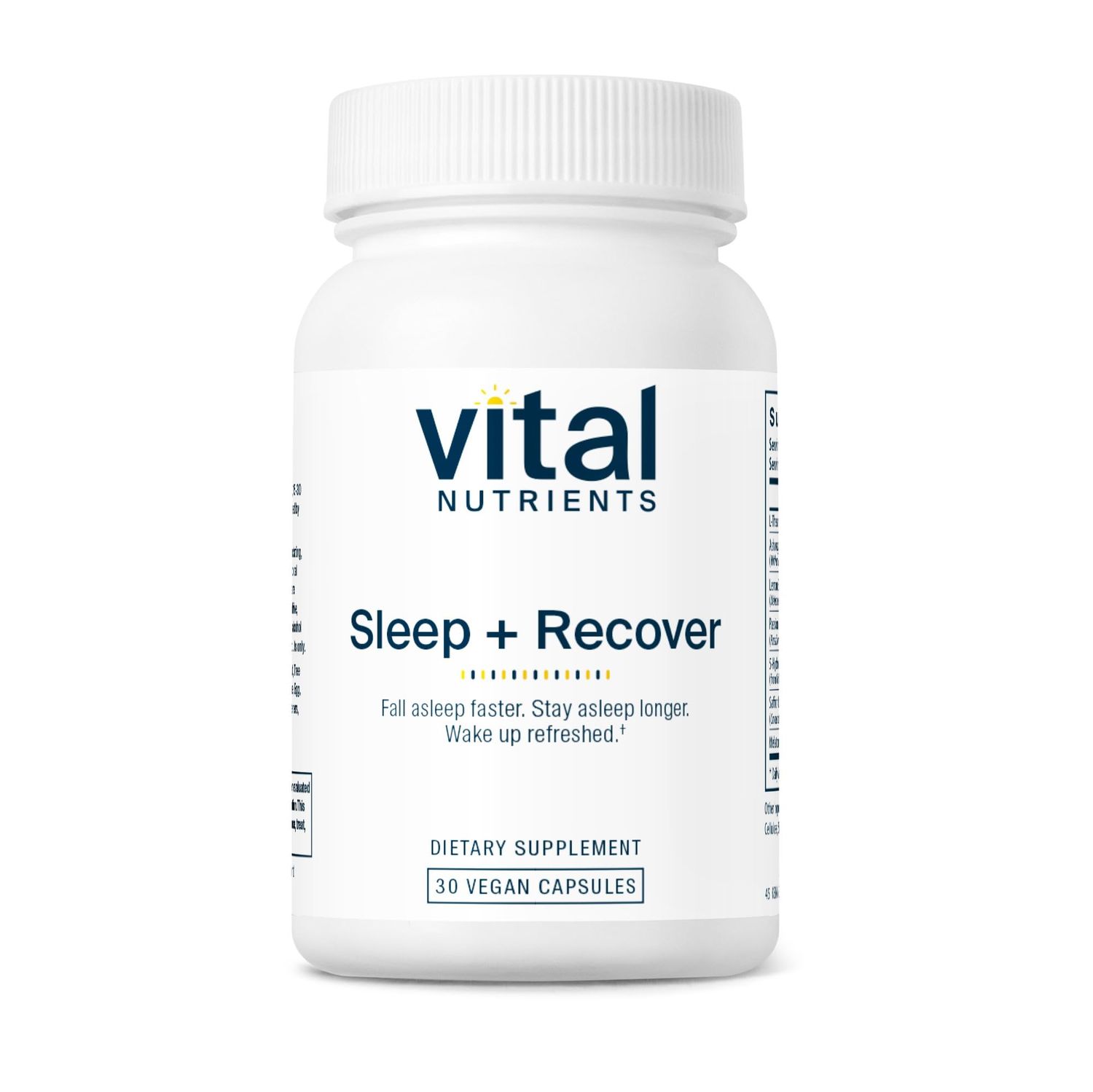 Vital Nutrients Sleep Recover - Vegan Supplement - Sleep Support - Melatonin, Ashwagandha L-Theanine - Gluten, Dairy Soy Free - 30 Capsules