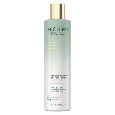 MICHIRU Strengthening Conditioner, Sulfate-Free - Japanese Hair Care, Scalp Treatment with Cherry Blossom Extract and Rice Oil, 9 Oz