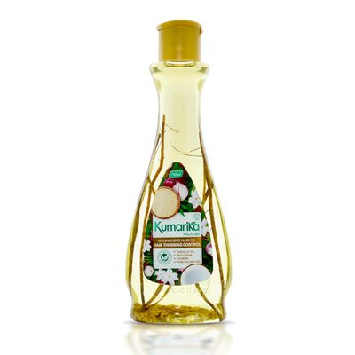 Kumarika Thinning Control Nourishing Hair Oil 6.76oz- Get thick healthy hair stop hair thinning - Infused with Coconut, Sesame, Red Onion and Jasmine, a light non sticky natural hair oil