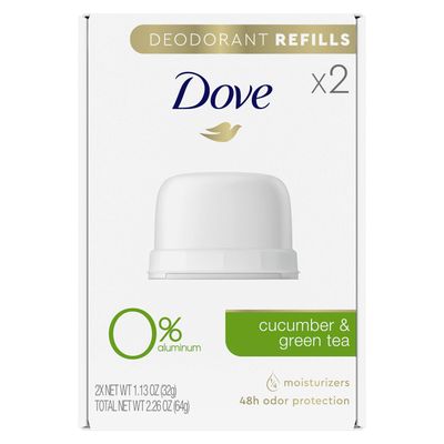 Dove Deodorant Refills Refill Kit 0 Aluminum Cucumber Green Tea Aluminum Free Deodorant 1.13 oz