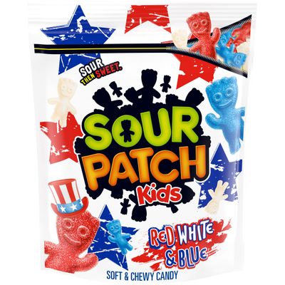 SOUR PATCH KIDS Red White Blue Soft Chewy Candy, Limited Edition, 1.9 lb Bag