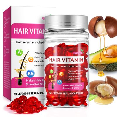 NVXNMSD Hair Vitamins Hair Capsule - Hair Growth Conditioning Repair Moisturizing Hairs Serum Healthier Smooth Silky Thicker for Softness Shine, 40 Counts
