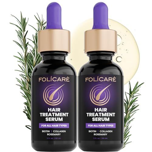Thickening Hair Serum for Women Men (2Pack) - Biotin Collagen Rosemary Scalp Serum for Hair Density Hydrating, Densifying Oil, Suero Para el Cabello