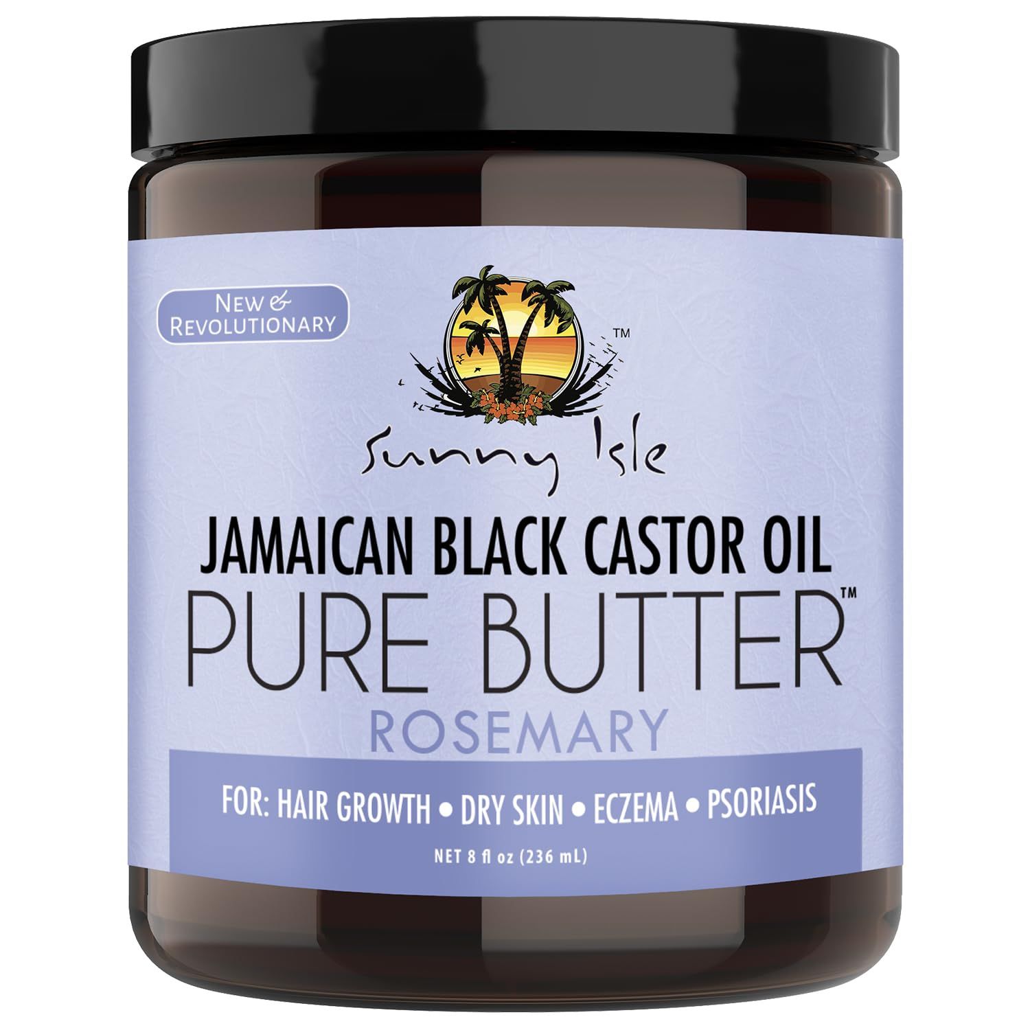 Sunny Isle Rosemary Jamaican Black Castor Oil Pure Butter 8oz Promotes Hair Growth Effective Moisturizer Hair Skin All Types Textures