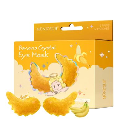 MOND&#39;SUB Under Eye Mask - 6 Pairs Banana Crystal Eye Mask - Puffy Eyes Dark Circles Treatments with Hyaluronic Acid, Reduce Under Eye Bags and Smooth Wrinkles, Brighten Complexion