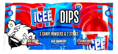 Koko&#39;s Confectionery Novelty Icee Dips Candy Powder and Candy Dipping Sticks - Icee Dipping Candy Pack of 8
