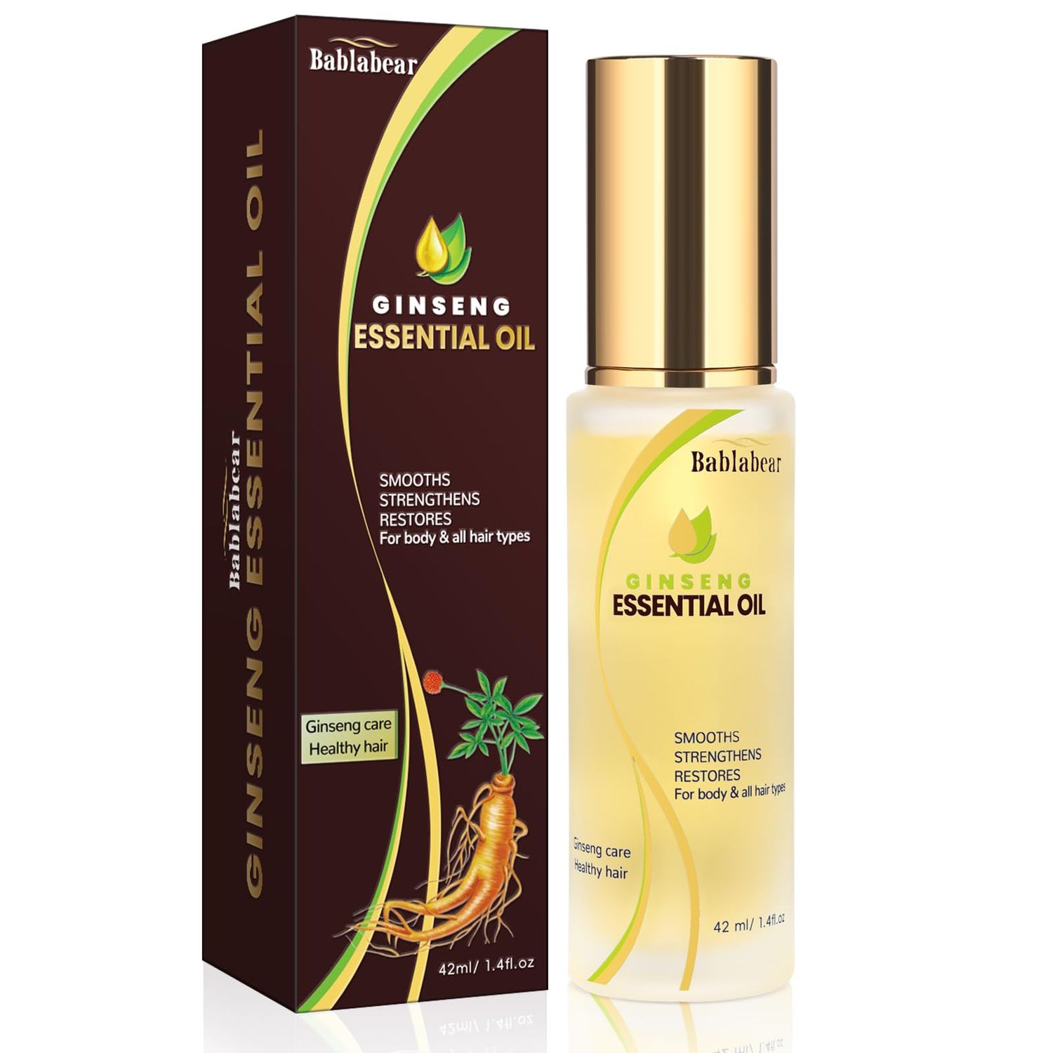 JIESSIA Essential Hair Oil for Dry Damaged Hair, Styling Oil for Hair Treatment, Nourishing, Smooth Shine, Heat Protectant, Adds Hair Shine and Smooths Split Ends, 42ml
