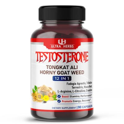 Ultra Test Capsule 12 in 1 Complex with L-Arginine, Fadogia Agrestis, Tribulus Terrestris, Maca Root, Beetroot, L-Citrulline, Creatine - USA Made (90-Day Supply)