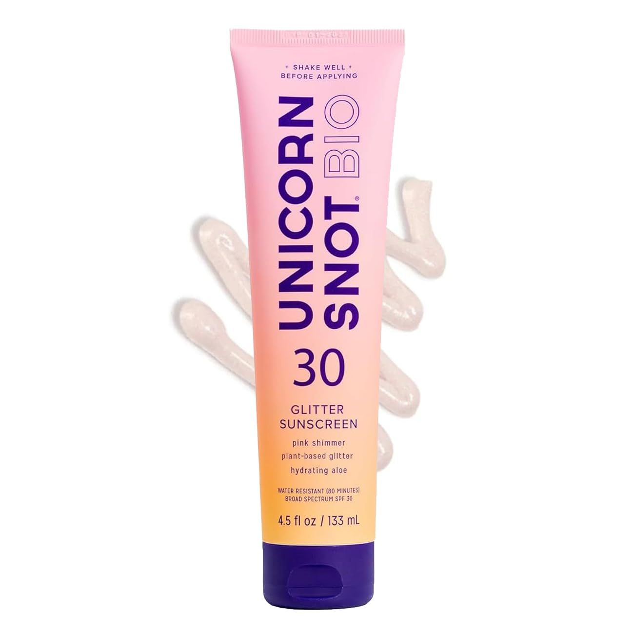 Unicorn Snot Glitter Sunscreen Lotion - SPF 30 Shimmer Sunscreen for Face Body Glow - UVAUVB Protection - Water Resistant, Cruelty Free - Made in USA - Rose Gold Shimmer
