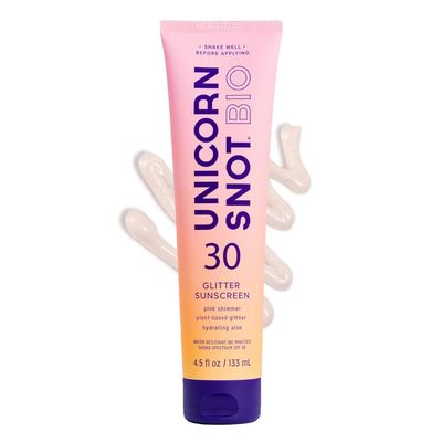 Unicorn Snot Glitter Sunscreen Lotion - SPF 30 Shimmer Sunscreen for Face Body Glow - UVAUVB Protection - Water Resistant, Cruelty Free - Made in USA - Rose Gold Shimmer