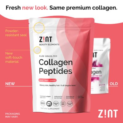 Zint Collagen Peptides Powder (32 oz): Paleo-Friendly, Keto-Certified, Grass-Fed Hydrolyzed Collagen Protein Supplement - Unflavored, Non GMO