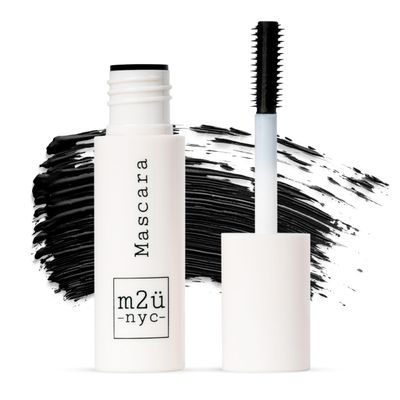 M2U NYC Black Mini Tubing Mascara (0.06 oz.) - Made with Tubing Technology for Lash Extension Effect - Clump-Free Smudge-Proof Lengthening Mini Mascara for All Day Wear, Safe for Sensitive Eyes