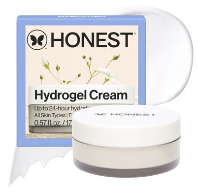 Honest Beauty Mini Hydrogel Cream with Hyaluronic Acid Lightweight, Moisturizing Water Cream Gentle for Sensitive Skin, Fragrance Free, Vegan Travel Size, .57 fl oz