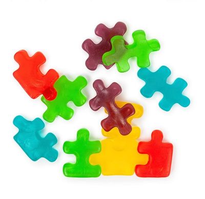 Bayside Candy Gummy Puzzle Pieces Candy - Fun Shaped Candy Chewy Gummies - Chewy Fruity Treats (1LB)