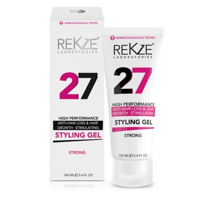 REKZE 27 Styling Gel wUnique Premium Hold Strong Formula for Hair Thickening, Anti-Hair Loss Thinning Hair - Hair Protection, Reduces Breakage For Men Women