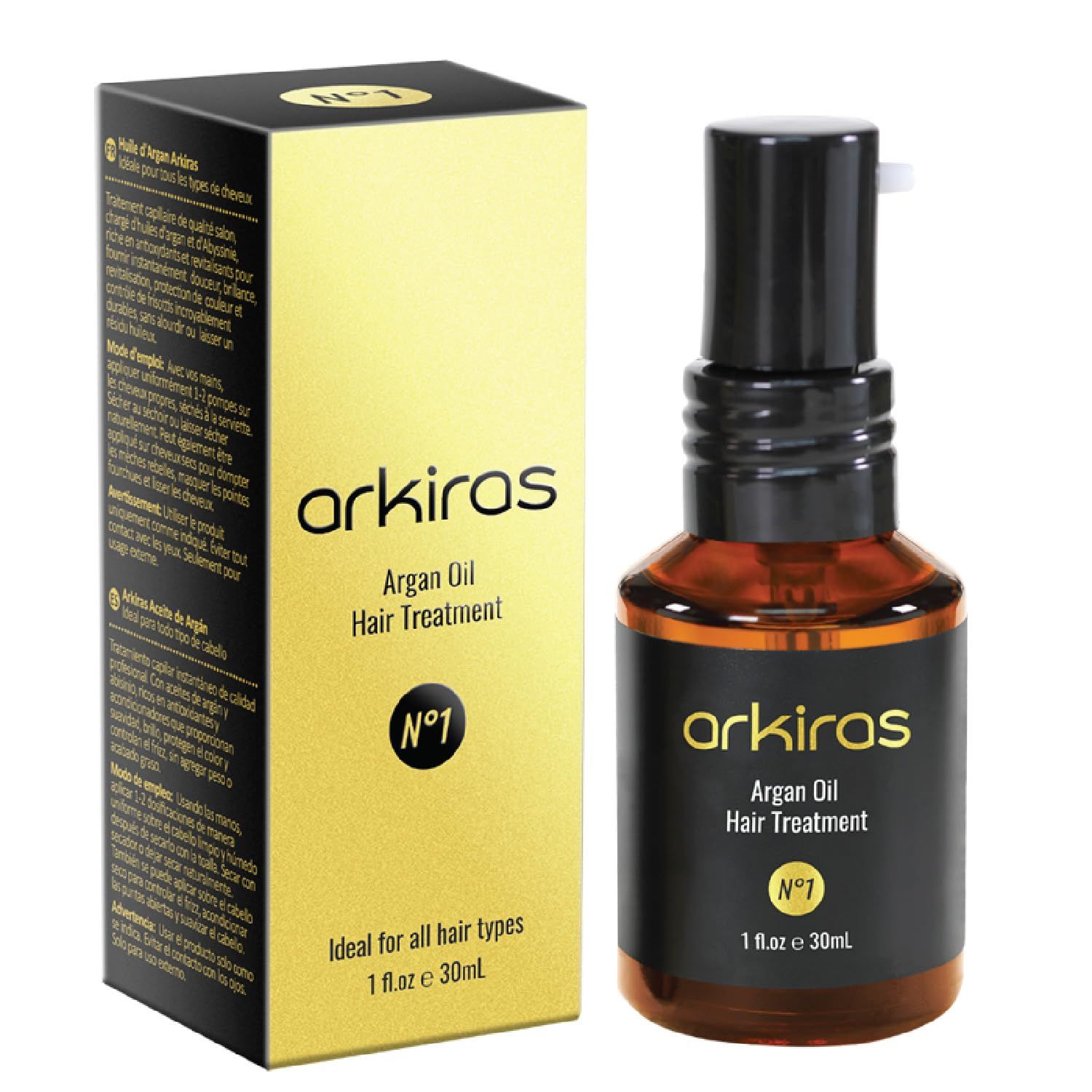 ARKIRAS Argan and Abyssinian Oil, Argan Oil of Morocco Penetrating Hair Treatment Oil, Argan Oil Hair Serum Deep Moisturizing for Dry, Damaged, Frizz, and All Types of Hair, 1 fl oz