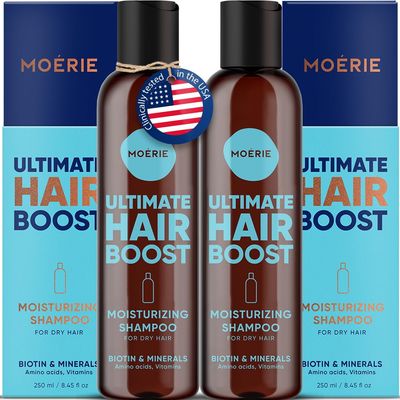Moerie Ultimate Hair Growth Shampoo - For Longer, Thicker, Fuller Hair - Vegan Friendly Volumizing Hair Products - Paraben Silicone Free - All Hair Types - Reverse Hair Loss - Moisturizing, 2 pack
