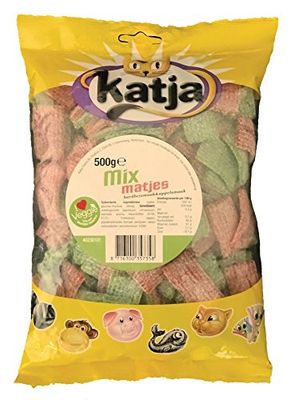 Katja Mix Matjes I Soft Sour Apple and Strawberry flavored Gummy Candy I 500g 17.6 ounce