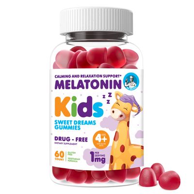 DR. MORITZ Melatonin Gummies for Kids and Adults Childrens Gummy with Strawberry Flavor - Chewable 1mg Melatonin Gummies for Teens - Melatonin for Kids (60 Count)