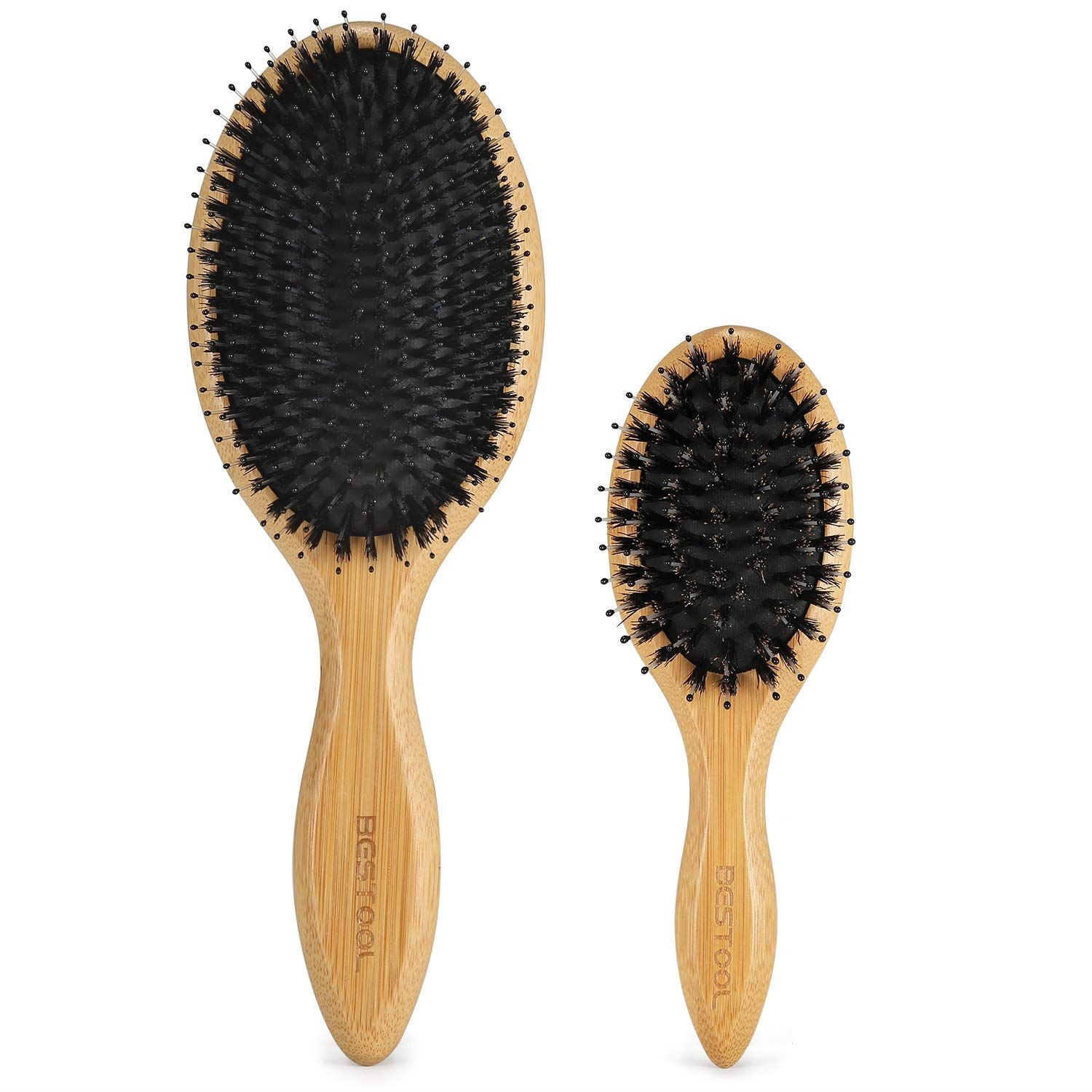 BESTOOL Hair Brush (Regular Small), Boar Bristle Hair Brushes for Women Men Kids Thick Fine Curly Hair, Hairbrush for Detangling, Soften Silky Shine