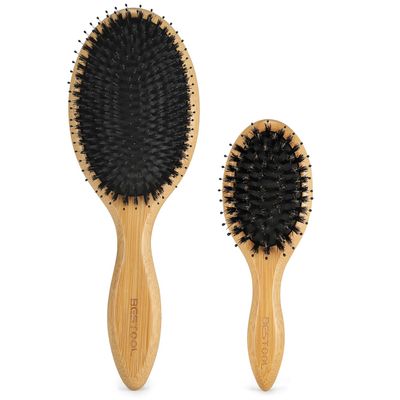 BESTOOL Hair Brush (Regular Small), Boar Bristle Hair Brushes for Women Men Kids Thick Fine Curly Hair, Hairbrush for Detangling, Soften Silky Shine