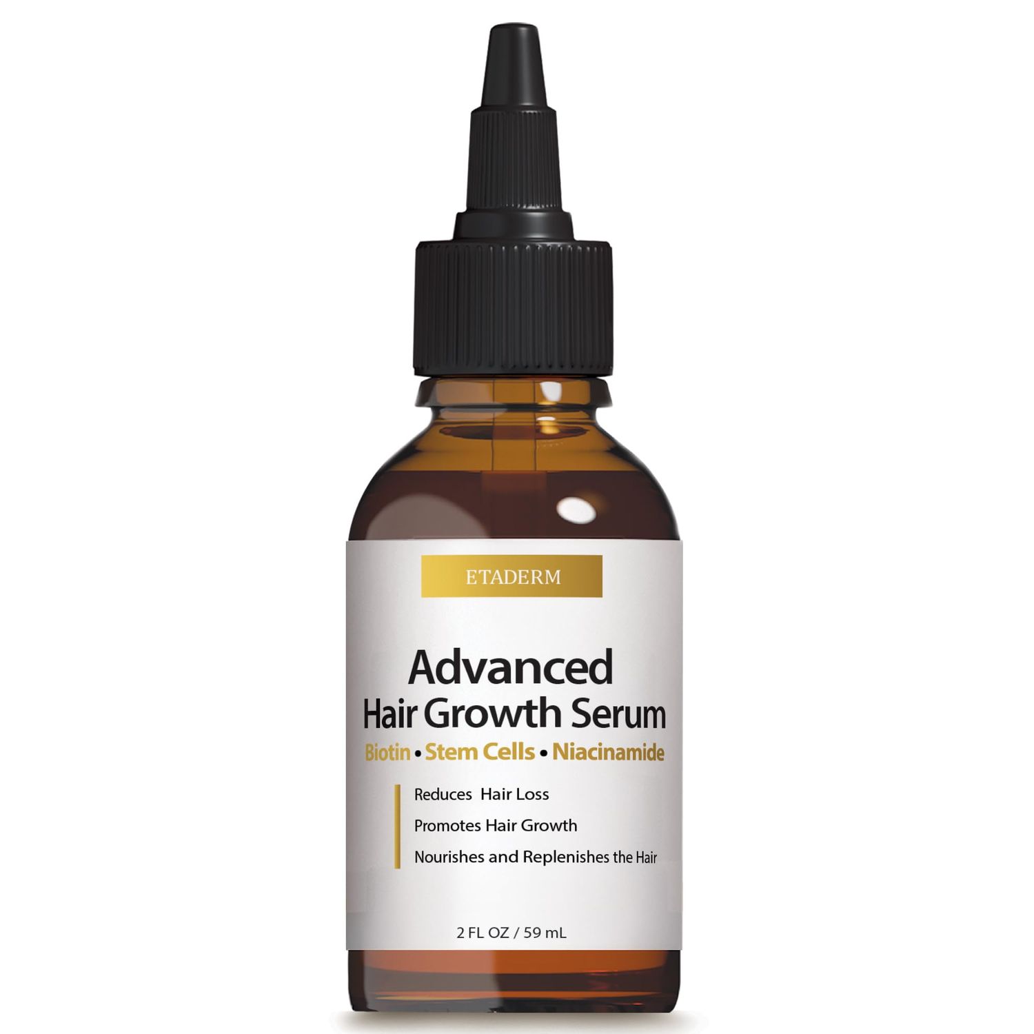 ETADERM Advanced Hair Growth Serum - Hair Growth Oil with Aloe Vera Biotin, Caffeine Keratin - Hair Oils Stimulates Growth, Moisturizes Conditions Scalp - Hair Serum for Thicker Fuller Hair 60ml