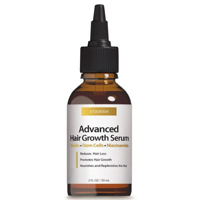ETADERM Advanced Hair Growth Serum - Hair Growth Oil with Aloe Vera Biotin, Caffeine Keratin - Hair Oils Stimulates Growth, Moisturizes Conditions Scalp - Hair Serum for Thicker Fuller Hair 60ml