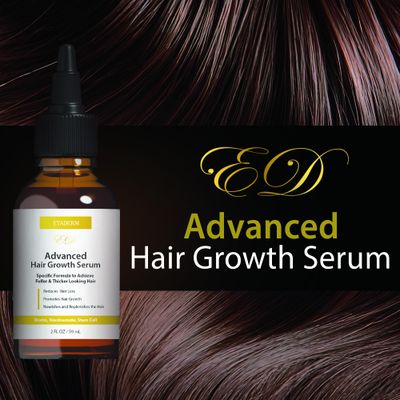 ETADERM Advanced Hair Growth Serum - Hair Growth Oil with Aloe Vera Biotin, Caffeine Keratin - Hair Oils Stimulates Growth, Moisturizes Conditions Scalp - Hair Serum for Thicker Fuller Hair 60ml
