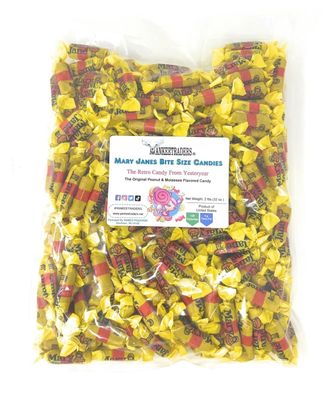 YANKEETRADERS Classic Peanut Molasses Bite sized Candy, Mary Janes, 2 Pound, Bite Sized