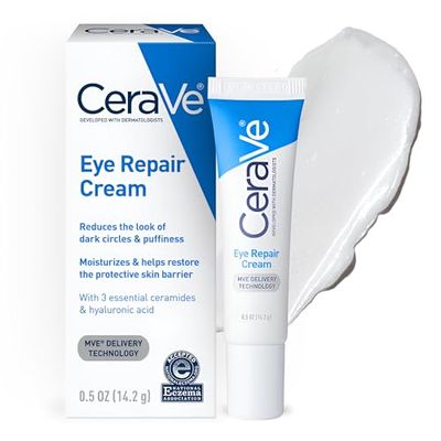 CeraVe Eye Repair Cream, Under Eye Cream For Puffiness And Bags Under Eyes, Hyaluronic Acid Niacinamide Marine Botanical Complex, Oil Free Opthalmologist Tested
