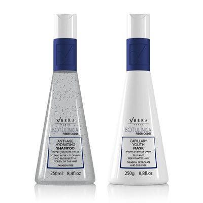 Ybera Paris Botulinum Capillary Home Care Duo Shampoo 8.4 Oz Force Mask 8.8 Oz Removes Volume Rough Ends Stimulates Keratin Production Grape Scent All Hair Types