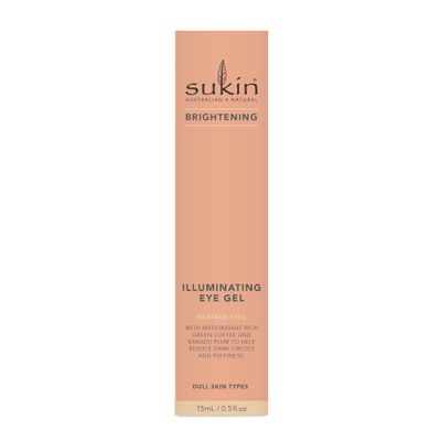 Sukin Brightening Illuminating Eye Gel with Green Coffee Kakadu Plum, 0.5 Ounce
