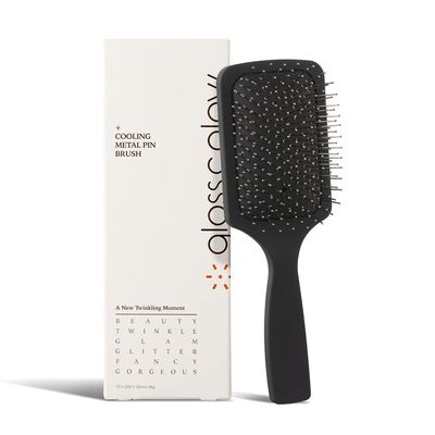 Premium Metal Bristle Hair Brush with Cushion - Scalp Massager and Detangler for All Hair Types - Ergonomic Handle, Gentle Round Tips - Ideal for Wet and Dry Hair Care