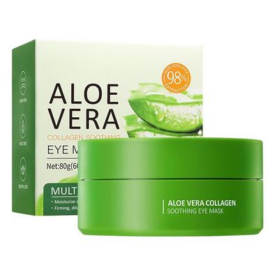 60 Pcs Aloe Vera Under Eye Patches For Dark Circles, Soothing Treatment for Puffy Eyes Fine Lines, Natural Gel Eye Masks to Hydrate, Firm Refresh Delicate Skin