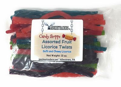 YANKEETRADERS Assorted Fruit Licorice Twists 12 oz. Bag