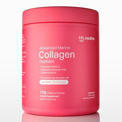 Haroutine Advanced Marine Collagen Powder Plus Liposomal Vitamin C, Hyaluronic Acid Biotin, Sugar-Free Type I Collagen Supplement for Skin, Hair, Nails, Joint Gut Health - 30 Servings, Unflavored