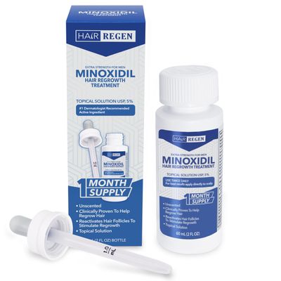 Advanced 5 Minoxidil For Men Hair Regrowth Treatment for Thinning Hair - Hair Loss for Men - 1 Month Supply, Minoxidil Topical Solution So Thicker Fuller Hair Keeps Growing Amazing Results