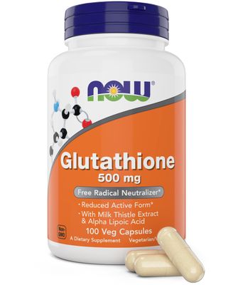 Now Glutathione 500 mg, 100 Vegan Capsules - Reduced Form GSH Supplement - Enhanced with Milk Thistle Extract and Alpha Lipoic Acid