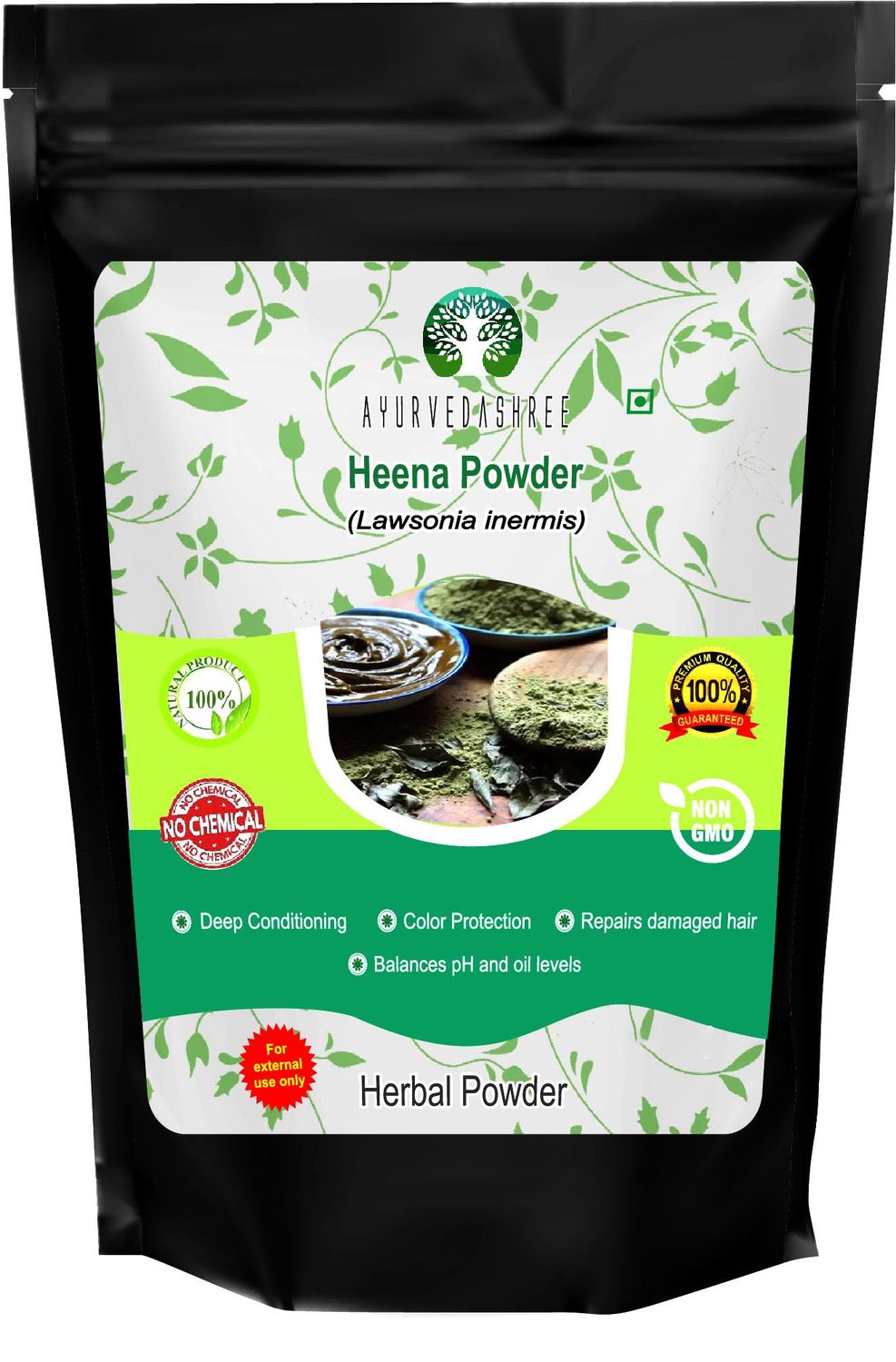 AYURVEDASHREE Natural Pure Henna (Lawsonia Inermis) 50 Gm Triple Sifted Red Hair Color No Chemicals or Additives
