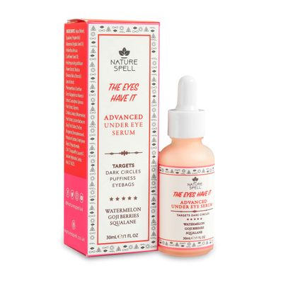 Nature Spell Advanced Under Eye Serum with Watermelon Goji Berries 1 Fl Oz- Targets Dark Circles, Puffiness Eyebags - Anti Wrinkle Under Eye Cream - 100 Vegan - Made in the UK