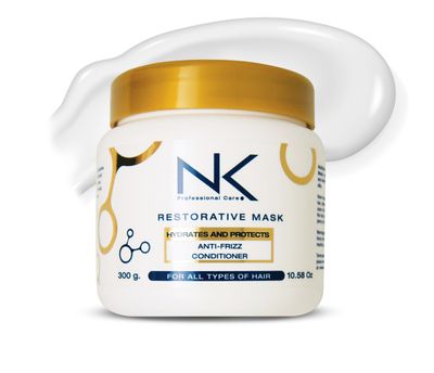 NK Professional Care - Restorative Mask - Hydration and Protection - Anti-Frizz and Conditioner with Niacinamide, Panthenol, Vitamin C and Biotin. (300gr)