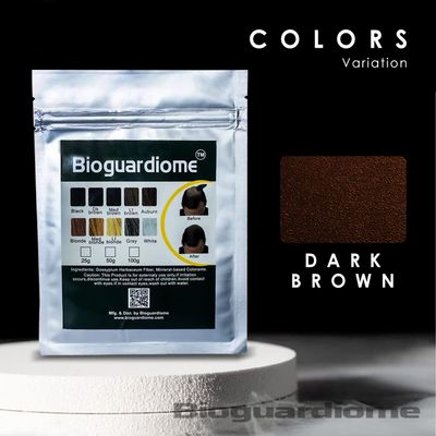 Bioguardiome Hair Building Fiber Refill Bag, Powder Based Fibers Natural Hair Thickening Fibre For Thin Hair Men, Women Cover Bald Spot 25gm Pack Of 2 Dark Brown