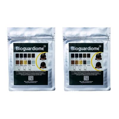 Bioguardiome Hair Building Fiber Refill Bag, Powder Based Fibers Natural Hair Thickening Fibre For Thin Hair Men, Women Cover Bald Spot 25gm Pack Of 2 Dark Brown