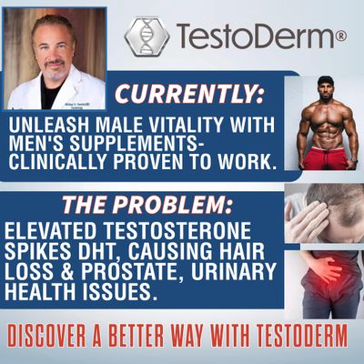 Testoderm Men Over 30, Power UP - Hair Thinning? Low Manhood Energy? Doctor endorsed, Comprehensive Support for Vitality, Manhood, Hair Support, Focus, All While combating Negative DHT Effects